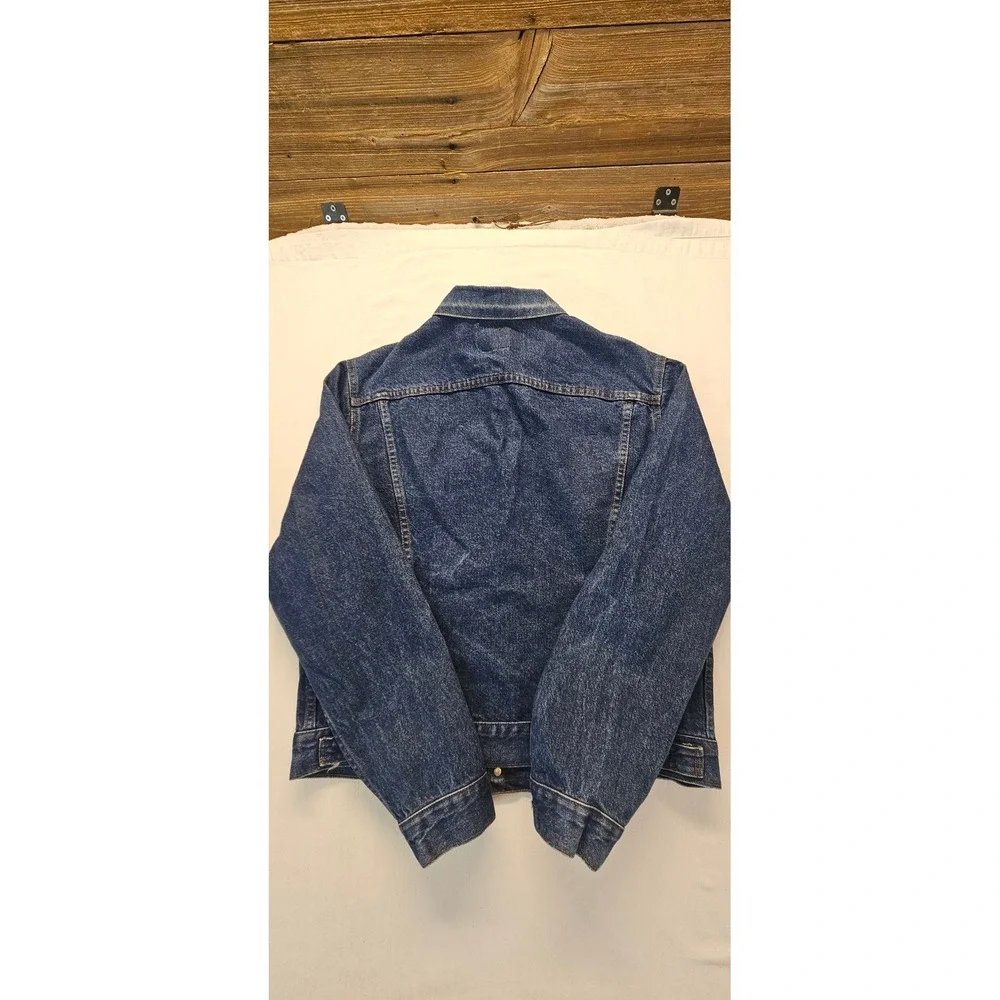 Levis 71506 0216 Denim Trucker Jacket Mens 46L Blue Made in USA Vintage Long
